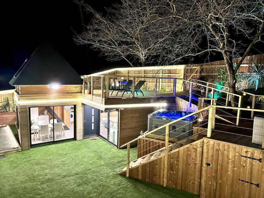 Chalet Et Jaccuzy Sur La Plage Biscarrosse Bagian luar foto